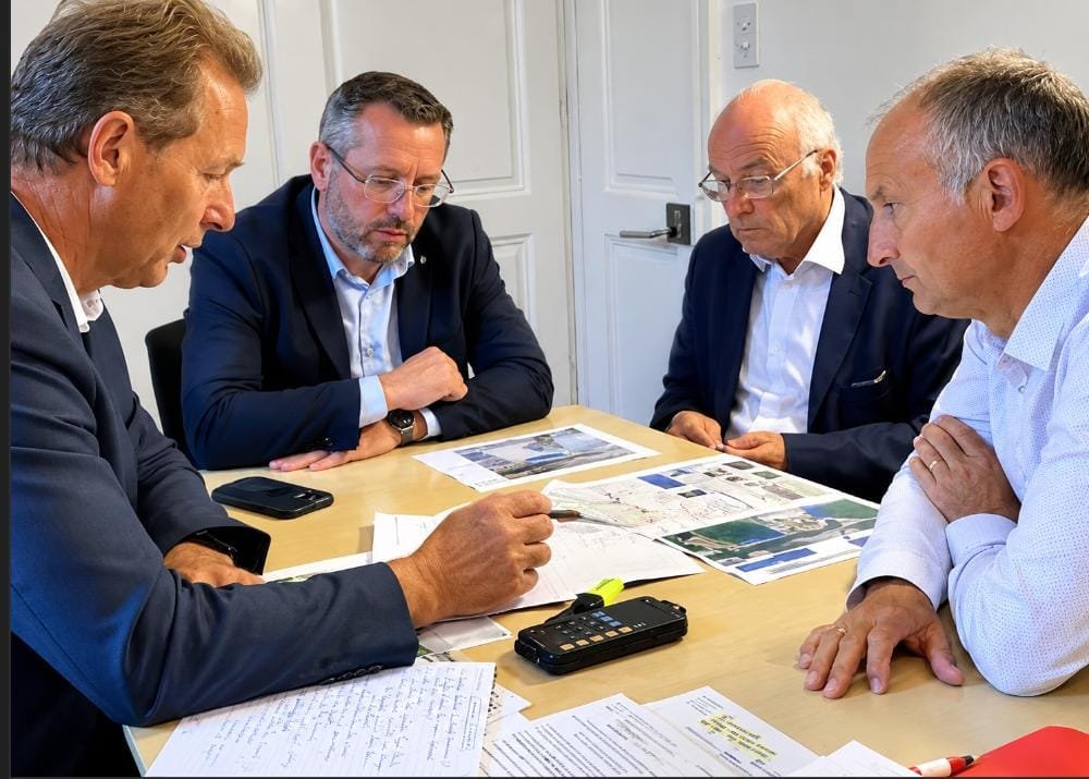 Réunion de professionnels examinant des documents administratifs liés à la délivrance du permis de conduire en France
