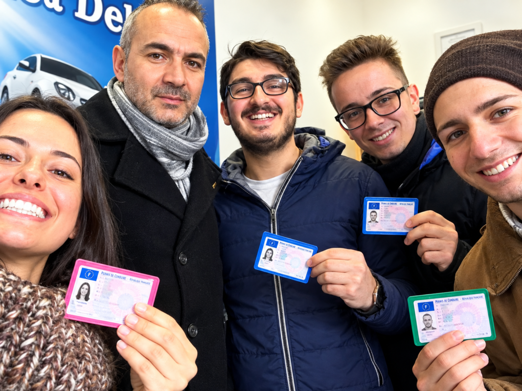 permis de conduire après leur réussite en France.